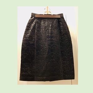 Black Vintage Snake Print Skirt